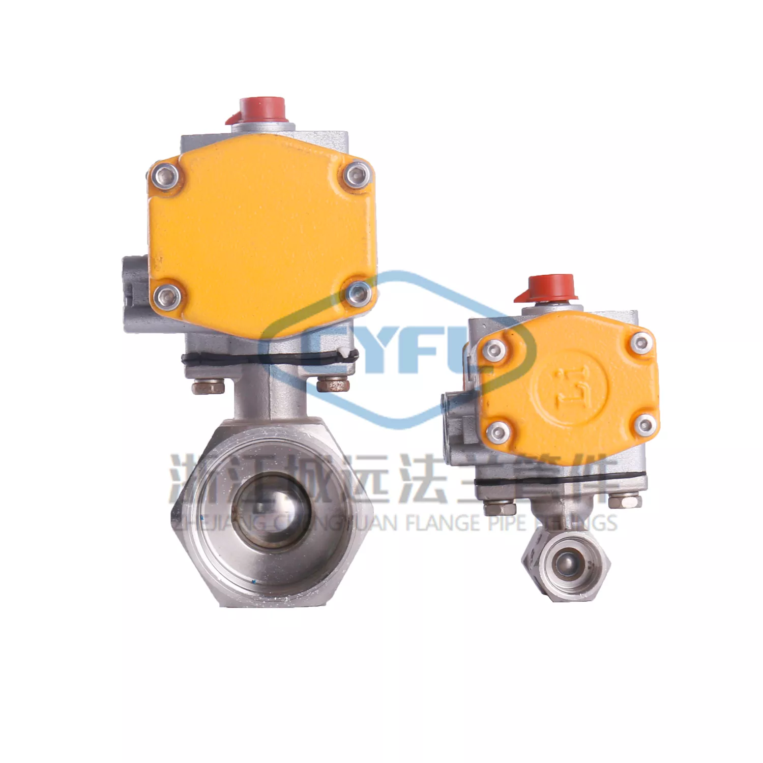 High Platform Pneumatic Ball Valve သုံးခု